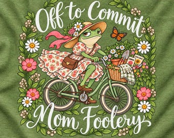 T-shirt « Maman qui s'apprête à faire des bêtises », T-shirt « Maman grenouille » humoristique, T-shirt « Maman jardinière », T-shirt grenouille style cottagecore, Cadeau pour la fête des mères