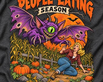 People Eating Season tee | Halloween Bat Monster Pumpkin Patch T-Shirt