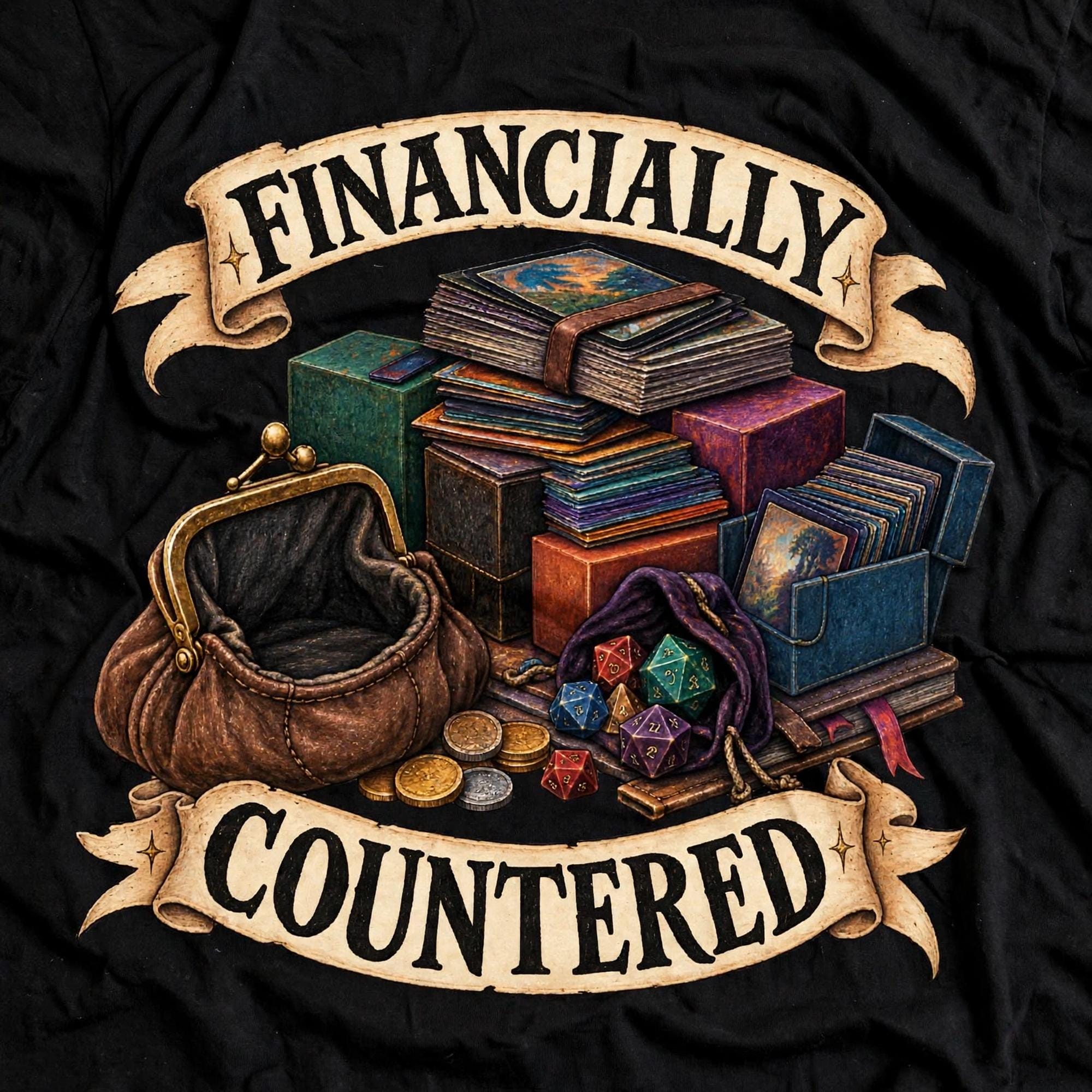 Financially Countered Shirt, TCG Player Shirt, Trading Card Game Tee, Tabletop Gamer Shirt, Funny Gamer Gift, Card Collector T-Shirt
