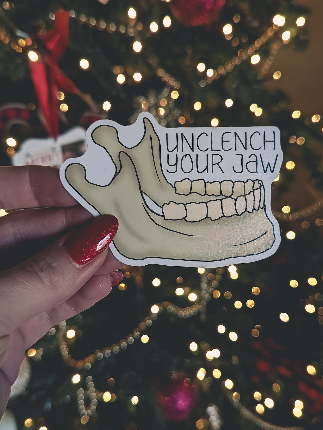 Unclench Your Jaw Sticker Mental Health Awareness Gift Ideas Etsy