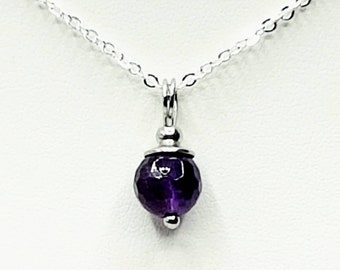 Collar de amatista facetada