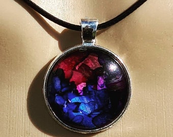 Collar con tinta de alcohol pintado a mano, colgante artístico, joya única