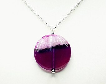 Collar de ágata rosa