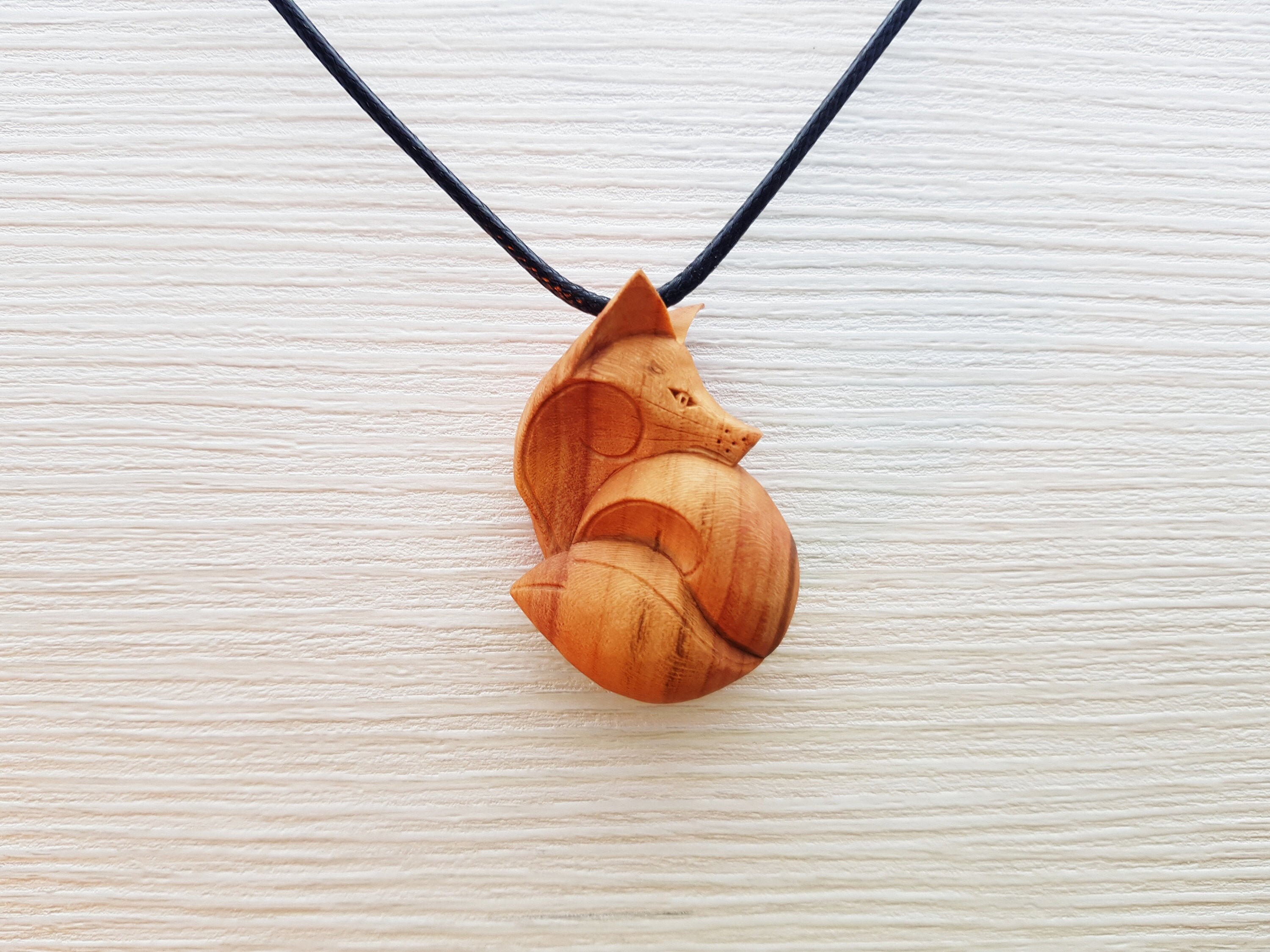 Wooden fox best sale necklace