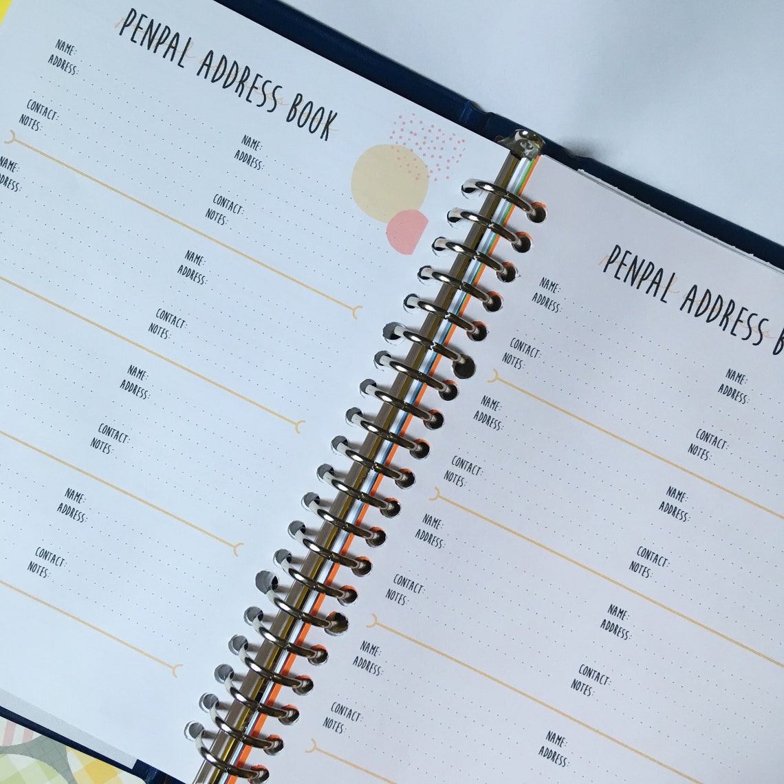 A5 Size Printable Penpal Address Book, Printable Pages, Planner Inserts - Etsy