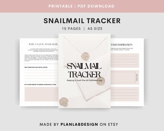 Tracker di posta in arrivo A5, Tracker di corrispondenza stampabile, Tracker di posta, Planner di posta in arrivo, Registro di corrispondenza, Registro di corrispondenza