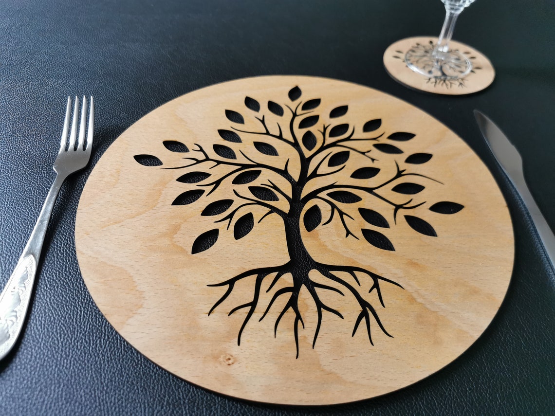 Table Mats and Coaster Dinner Table Decor Tree of Life Etsy UK