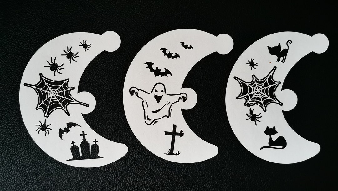 Halloween Face Painting Stencil Set 190 Mylar Etsy halloween-face-painting-stencil-set-190-mylar-etsy