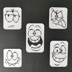 Emoji Face Stencil Set 1  (Mylar 190 Micron)