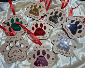 Christmas Baubles For Your Best Friend - Personalisable Christmas Decor - Laser Cut and Engraved Plywood & Mirror Acrylic in 7 Colours