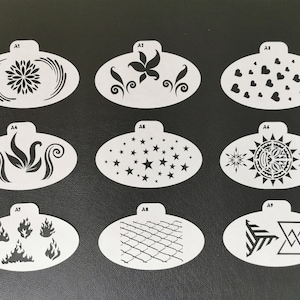 Stencil Set - 9 stencils - For Airbrush Body and Face Painting