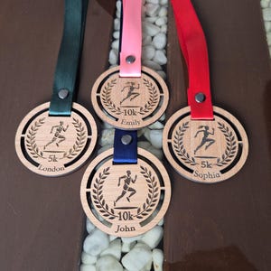 Personalised Running Event Wooden Celebratory Medal - 5K /10K ...
