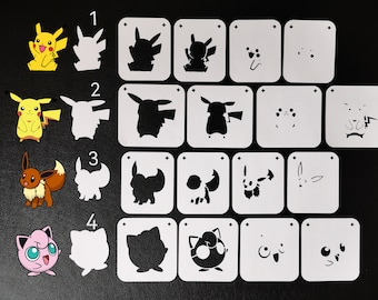 Plantilla multicapa (Pokémon) 190 plantillas de pintura corporal y facial Mylar