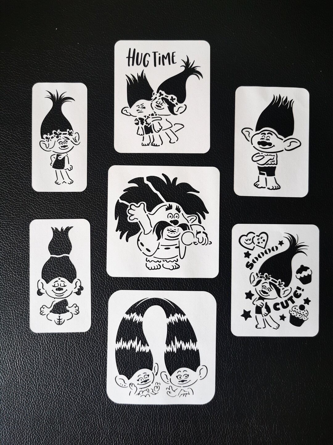 Trolls Stencil Set 1 Body And Face Painting 190 Mylar Etsy Trolls Stencil Set 1 Body And Face Painting 190 Mylar Etsy