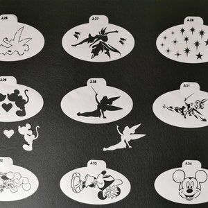 Stencil Set - 9 stencils - For Airbrush Body and Face Painting