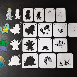 Multi Layer Stencil ( Pokemon Stencil )190 Mylar Body and face painting