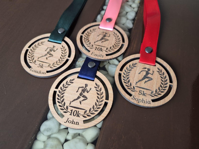 Personalised Running Event Wooden Celebratory Medal - 5K /10K ...