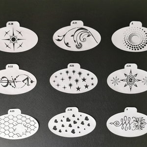 Stencil Set - 9 stencils - For Airbrush Body and Face Painting