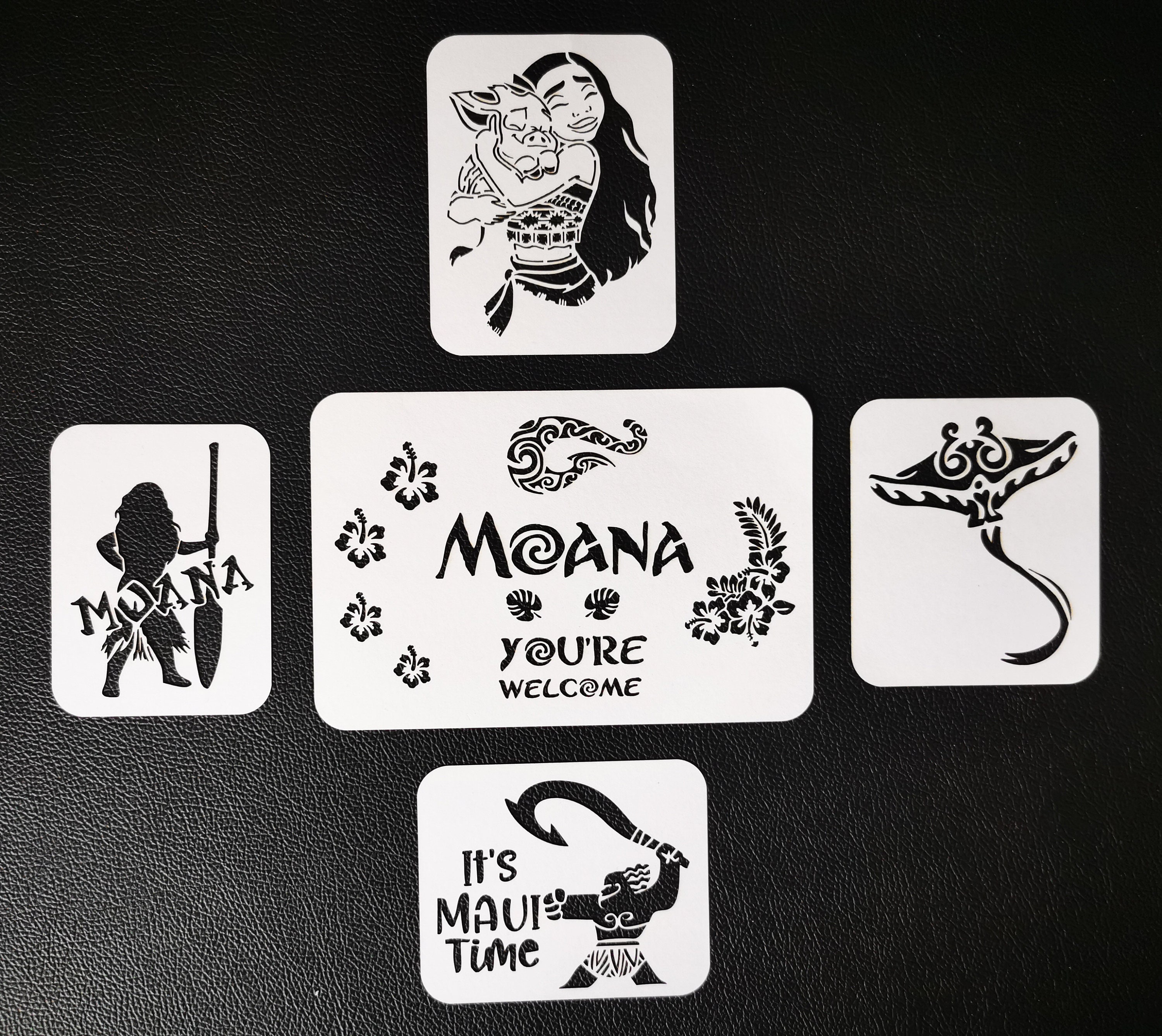 Moana Stencil Set 1 (body and Face Painting Stencils 190 Mylar) - Etsy