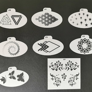 Stencil Set - 8 stencils - For Airbrush Body and Face Painting