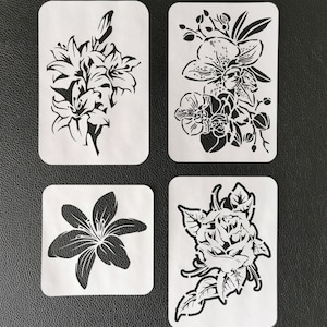 Flower Stencil Set 190 micron Mylar - for Art & Crafts