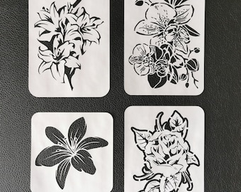 Flower Stencil Set 190 micron Mylar - for Art & Crafts