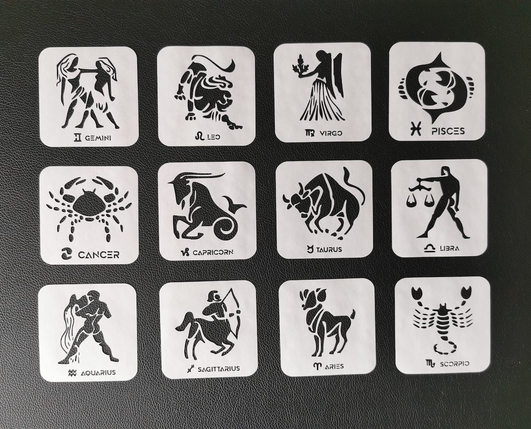 Zodiac Stencil Set 190 Micron Mylar for Art & Crafts 12 Zodiacs Etsy