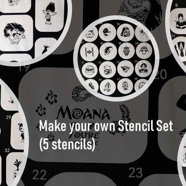 Make your own Stencil Set (5 stencils -1" Edge )190 Mylar