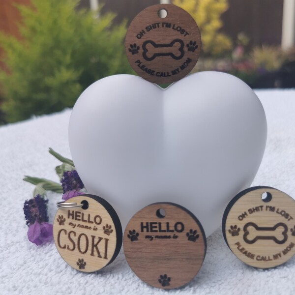 Wood Dog Tag Etsy UK