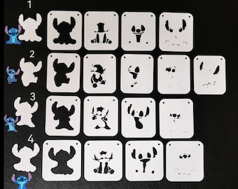 Estênceis multicamadas (ponto) 190 estênceis de Mylar para corpo e rosto