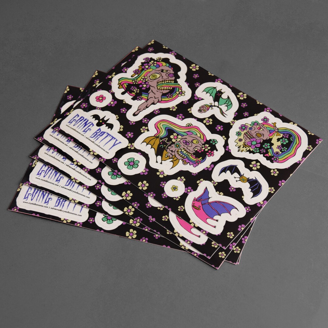 7 x 5 Going Batty Sticker Sheet - Etsy Österreich