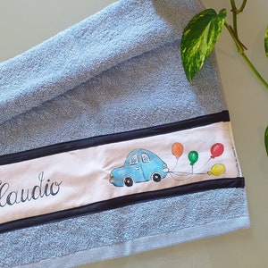 applicazioni di stoffa di cotone dipinte a mano con il nome del bambino/a, personalizzazione con il nome per i set-asilo