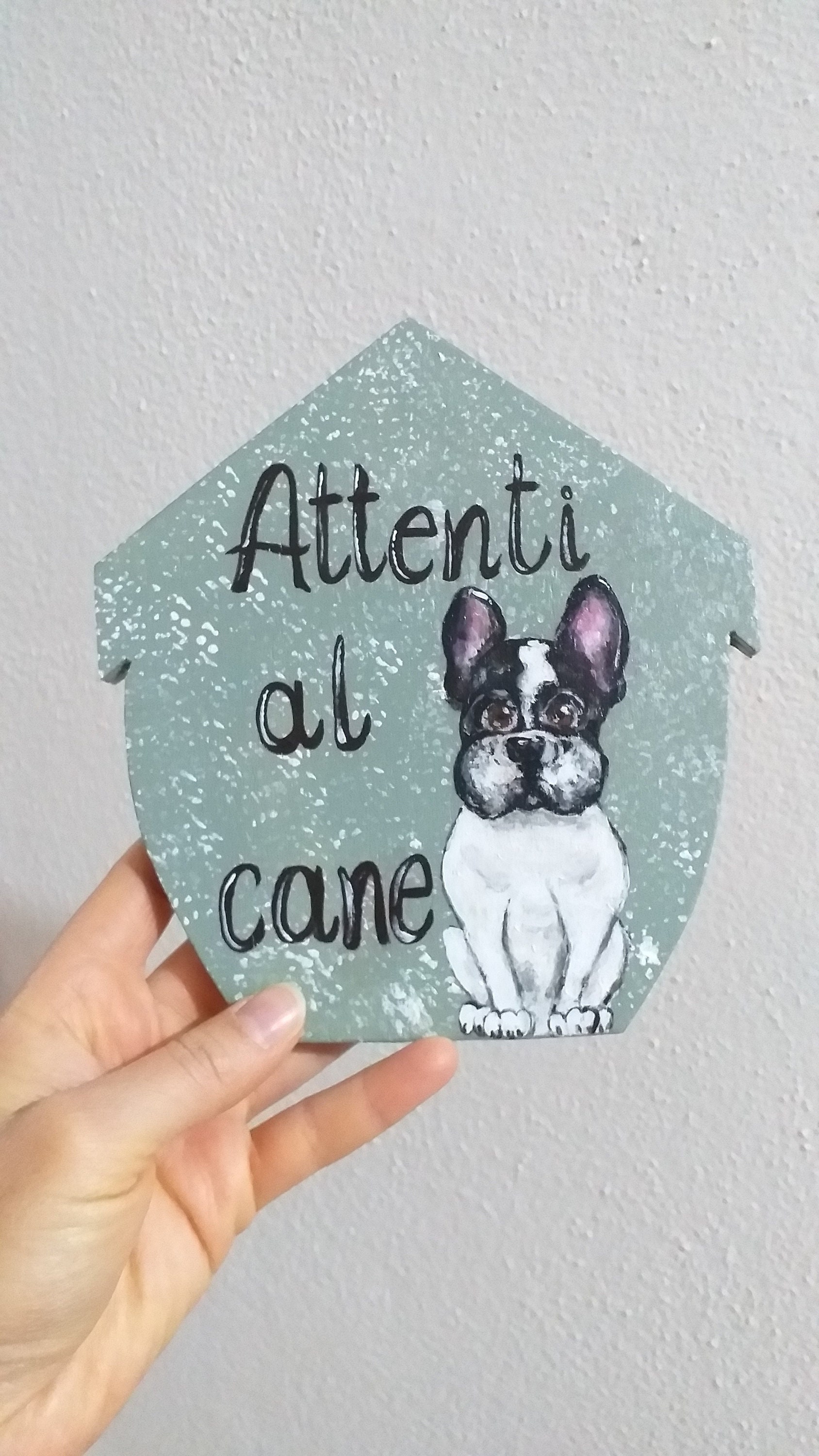Targa In Legno Con Cane – Decorazione Da Parete 30x13 Cm, Con Corda, Regalo Per Amanti Dei Cani