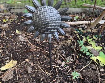 Hand Forged Metal Sunflower - Rustic Garden Sculpture or Home Decoration/ - Various Lengths Available