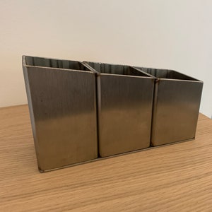 Modern Brushed Stainless Steel Desk Tidy Office Organiser Sleek and Functional image 5