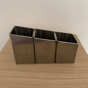 Modern Brushed Stainless Steel Desk Tidy Office Organiser Sleek and Functional image 2