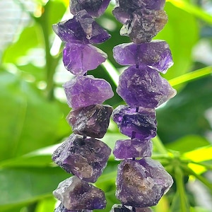 Raw Amethyst Beads 14-22mm - Rough Cut Purple Crystal Nuggets - Natural Gemstone - February Birthstone