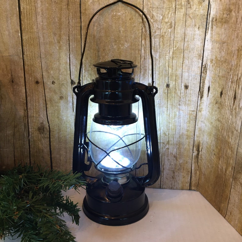 10 Black Metal Battery Operated Hurricane Lantern Etsy