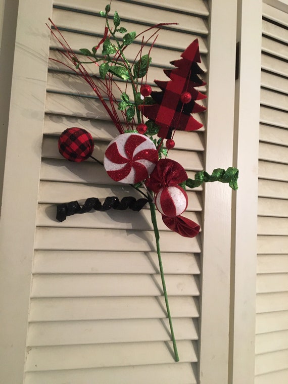 24 Glitzy Christmas Floral Stem Etsy