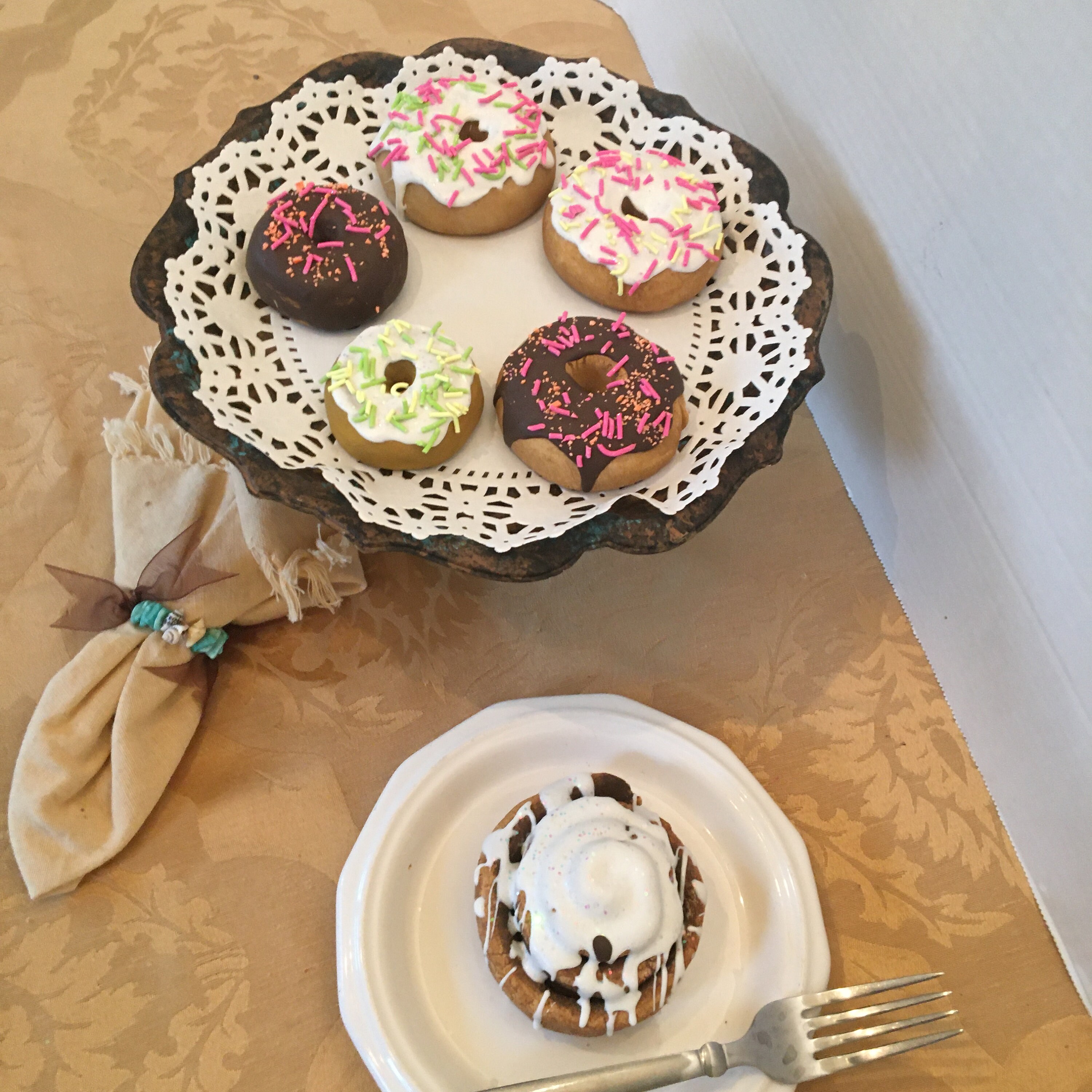 Set of Two 2 Faux Cinnamon Rolls Table Decor / Tiered Tray Etsy