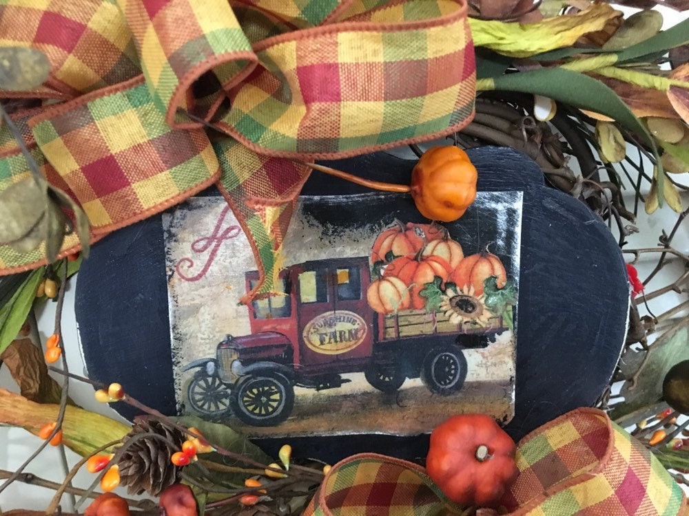 Fall Farm Truck Wall Floral Arrangement Etsy
