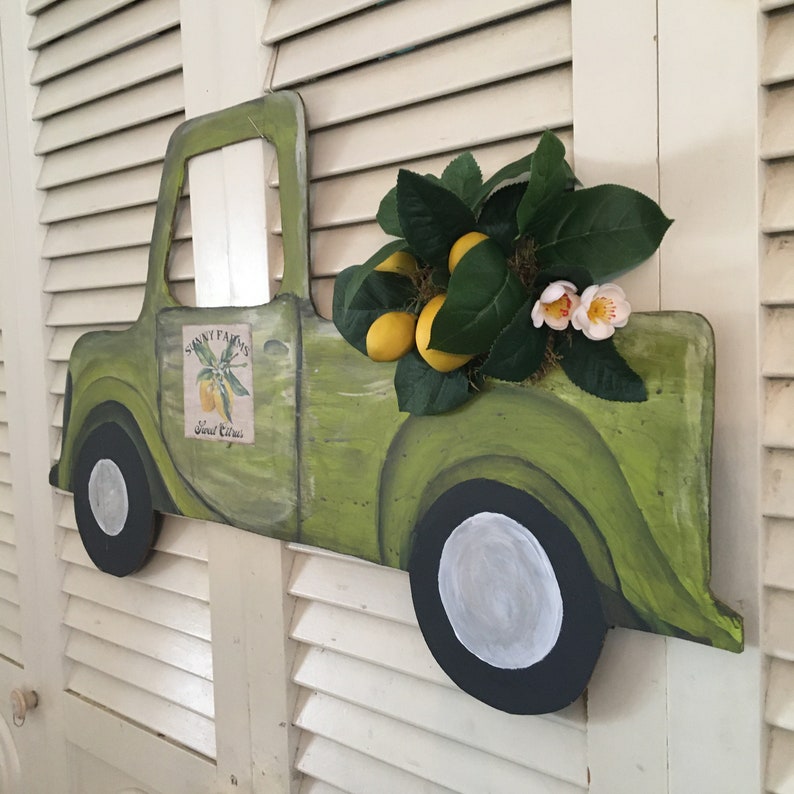 17 X 32 Wooden Green Lemon Farm Truck Wall Decor Etsy