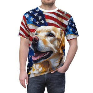 Patriotic Dog Tee, Unisex Animal Graphic Shirt, 4th of July Fashion, Dog Lover Gift, Summer Casual Wear