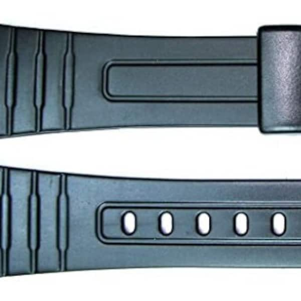 Casio F91 & F105 type replacement watch strap - Black Resin. (RG23)