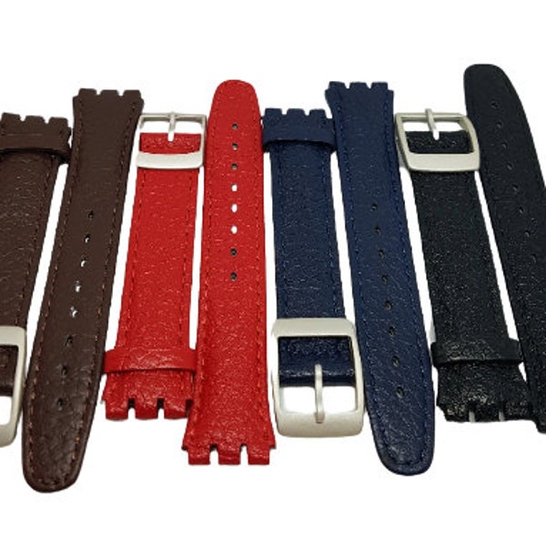 Swatch type Premium Quality 19mm leather strap. Replacement Leather strap compatible with Swatch watch