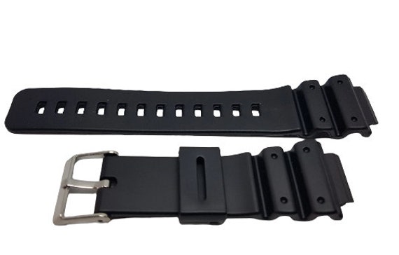 Casio black Resin Rubber type Divers Sports Watch Strap 16mm RG27. Replacement strap for some G Shock watches
