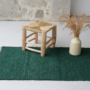 Medium handwoven green rug, soft rug, area rug, bohemian rug, Farmhouse decor, machine washable rug, green cotton rug, bedroom rug, bath rug image 7