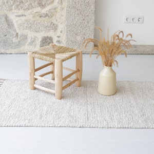 Medium handwoven beige rug, beige cotton rug, nursery rug, bathroom rug, bedroom rug, bedside rug, hallway rug, Beiger Teppich