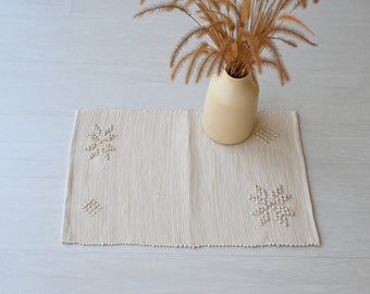 Mini alfombra beige tejida a mano, alfombra de ducha, alfombra de baño, alfombra de cocina, alfombra lavable, alfombra ecológica, alfombra rústica, decoración de granja, alfombra de trapo