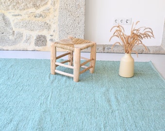 Large aqua green rug 140x200 cm, living room rug, light green area rug, washable rug, sustainable rug, bedroom rug, kids rug, modern rug
